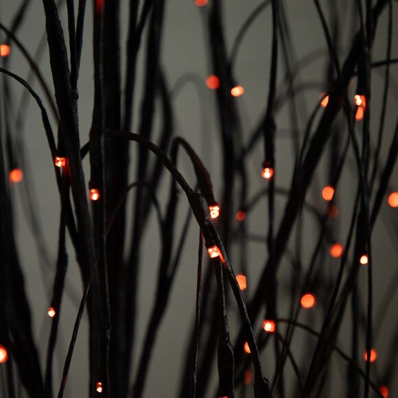 6 Pre-Lit Halloween Black Willow Artificial Fall Tree with 160 Orange Purple LED Lights - SKU #T4755 - 6