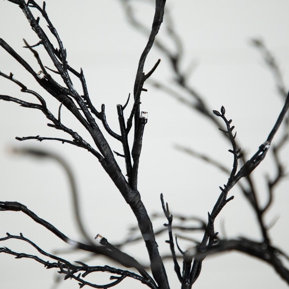 5 Pre-Lit Halloween Deluxe Black Twig Artificial Fall Tree with 102 Orange Purple LED Lights - SKU #T4758 - 2