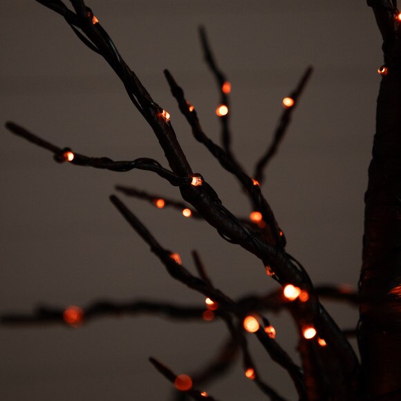 4 Pre-Lit Halloween Black Twig Artificial Fall Tree with 240 Orange Purple LED Lights - SKU #T4760 - 3