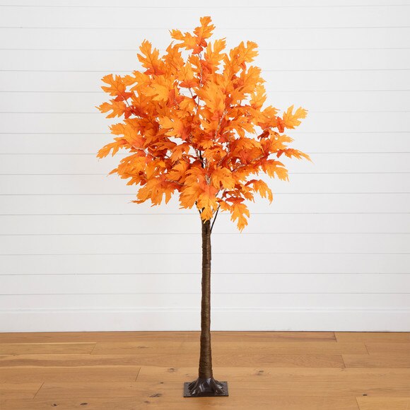 6 Pre-Lit Autumn Maple Artificial Fall Tree with 300 Warm White LED Lights - SKU #T4761 - 7