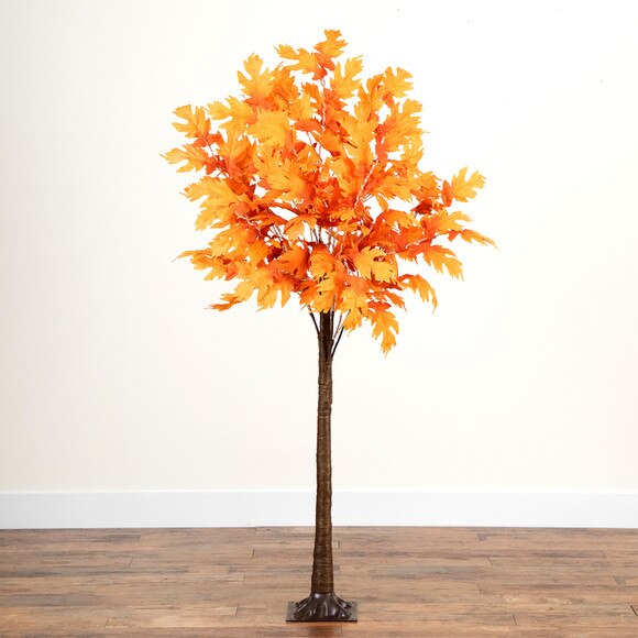 6 Pre-Lit Autumn Maple Artificial Fall Tree with 300 Warm White LED Lights - SKU #T4761 - 9