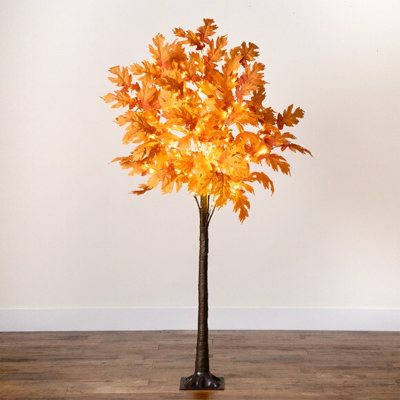 6 Pre-Lit Autumn Maple Artificial Fall Tree with 300 Warm White LED Lights - SKU #T4761 - 10