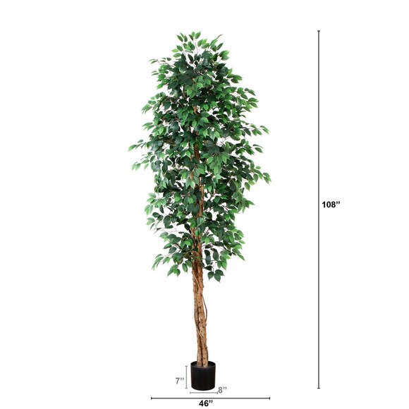 9 Artificial Ficus Tree with Natural Trunk - SKU #T4765 - 1