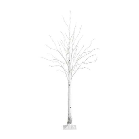 6 Pre-Lit Artificial White Birch Tree with 92 Warm White LED Lights - SKU #T4771