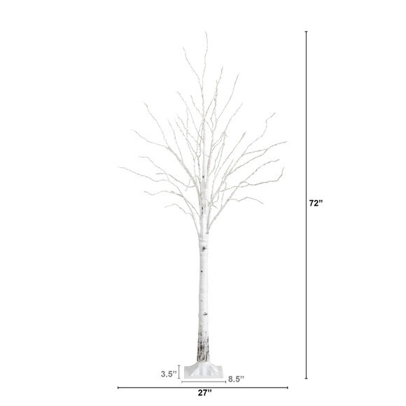 6 Pre-Lit Artificial White Birch Tree with 92 Warm White LED Lights - SKU #T4771 - 1