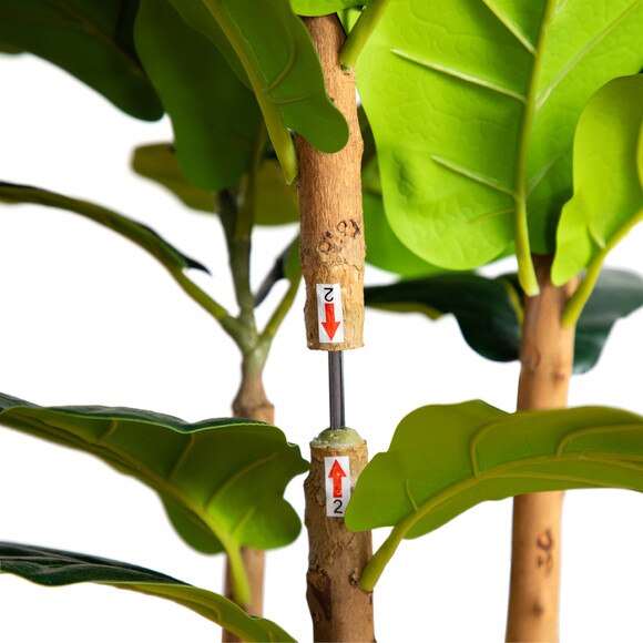 4 Artificial Fiddle Leaf Tree in Decorative White Planter - SKU #T4774 - 3
