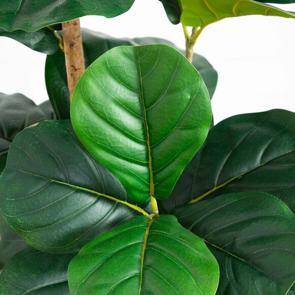 4 Artificial Fiddle Leaf Tree in Decorative White Planter - SKU #T4774 - 8