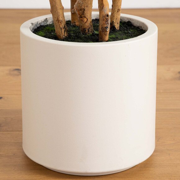 7 Artificial Fiddle Leaf Tree in Decorative White Planter - SKU #T4777 - 5