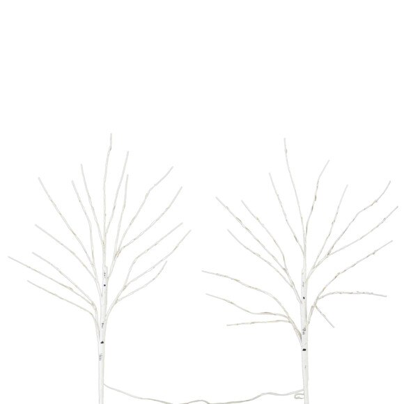 24 Pre-Lit Artificial White Birch Branches with 80 Warm White LED Lights - Set of 2 - SKU #T4778-S2