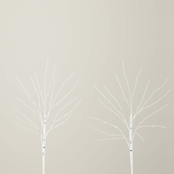 24 Pre-Lit Artificial White Birch Branches with 80 Warm White LED Lights - Set of 2 - SKU #T4778-S2 - 8