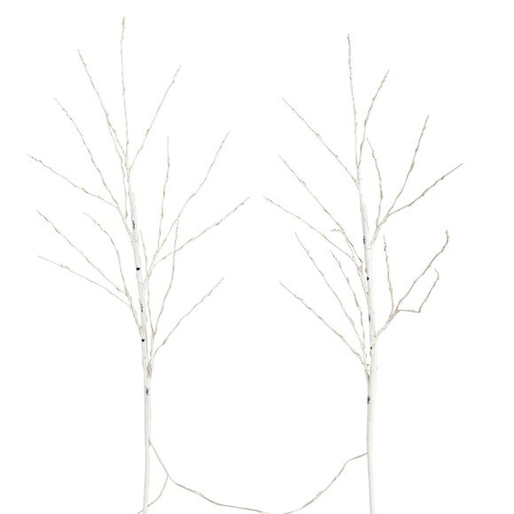 36 Pre-Lit Artificial White Birch Branches with 150 Warm White LED Lights - Set of 2 - SKU #T4779-S2