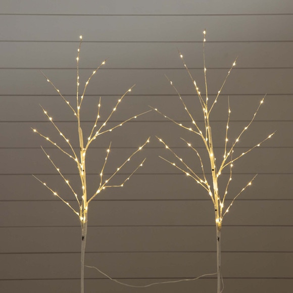36 Pre-Lit Artificial White Birch Branches with 150 Warm White LED Lights - Set of 2 - SKU #T4779-S2 - 9