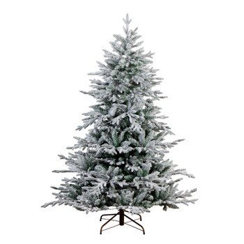 6 Pre-Lit Artificial Fraser Fir Flocked Christmas Tree with Instant Connect Technology and 280 Warm White LED Lights - SKU #T4789