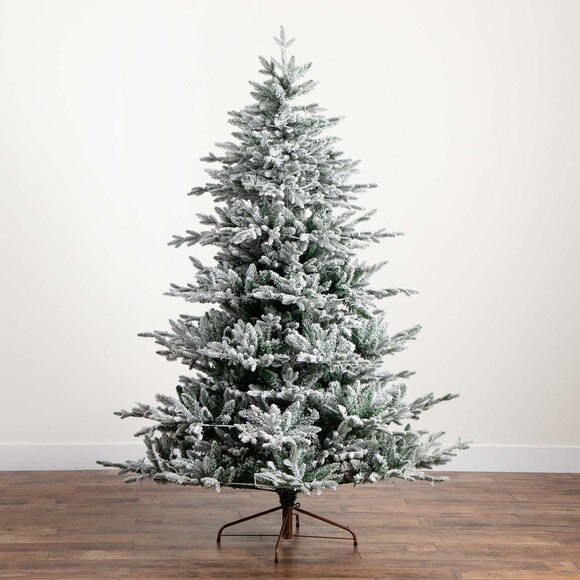 7 Pre-Lit Artificial Fraser Fir Flocked Christmas Tree with Instant Connect Technology and 400 Warm White LED Lights - SKU #T4790 - 12