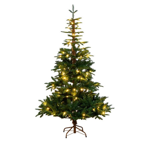 6 Pre-Lit Artificial Idaho Mixed Fir Christmas Tree with 130 Warm White LED Lights - SKU #T4791