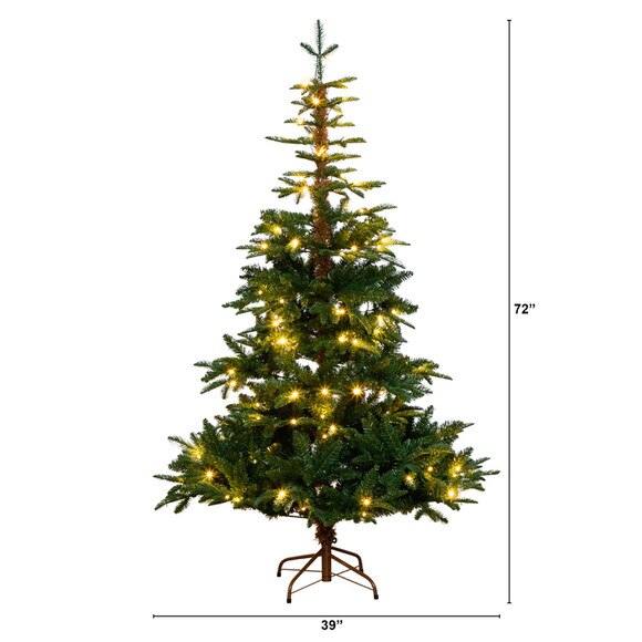 6 Pre-Lit Artificial Idaho Mixed Fir Christmas Tree with 130 Warm White LED Lights - SKU #T4791 - 1