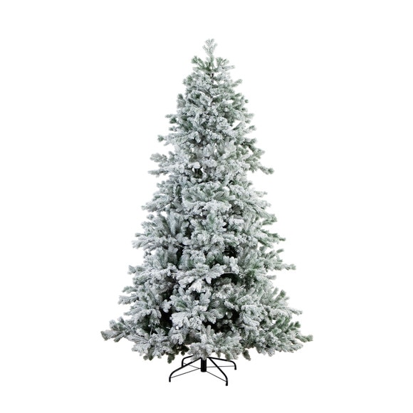 7.5 Pre-Lit Artificial California Flocked Spruce Christmas Tree with 1000 Color Changing LED Lights - SKU #T4799