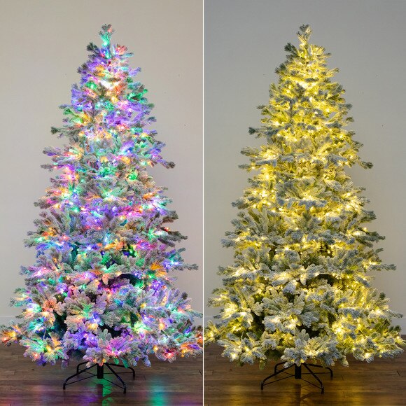 7.5 Pre-Lit Artificial California Flocked Spruce Christmas Tree with 1000 Color Changing LED Lights - SKU #T4799 - 9