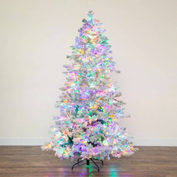 7.5 Pre-Lit Artificial California Flocked Spruce Christmas Tree with 1000 Color Changing LED Lights - SKU #T4799 - 11