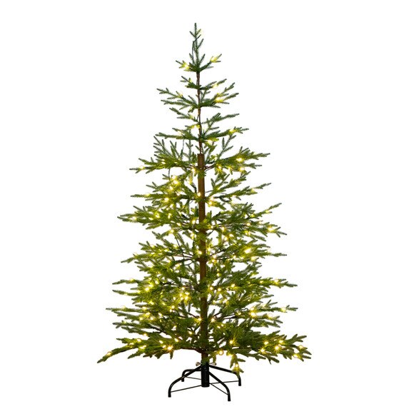 5 Pre-Lit Artificial Park City Pine Christmas Tree with 200 Multicolored LED Dewdrop Lights - SKU #T4800 - 2