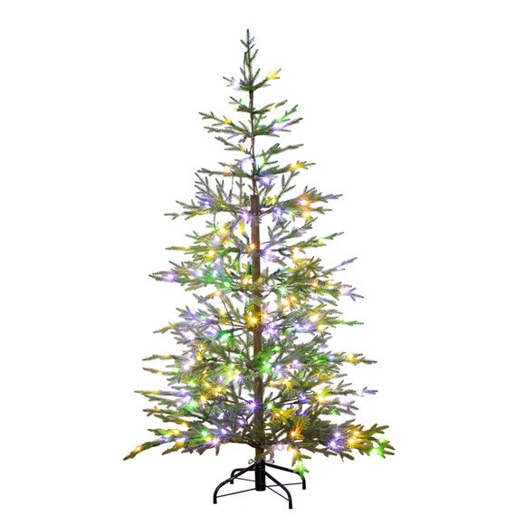 6 Pre-Lit Artificial Natural Fresh Cut Fir Christmas Tree with Instant Connect Technology and 230 Color Changing LED Dewdrop Lights - SKU #T4801 - 2