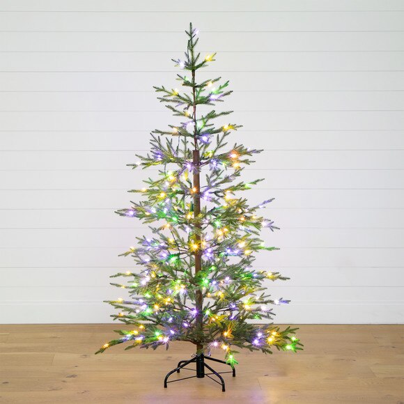 6 Pre-Lit Artificial Natural Fresh Cut Fir Christmas Tree with Instant Connect Technology and 230 Color Changing LED Dewdrop Lights - SKU #T4801 - 16