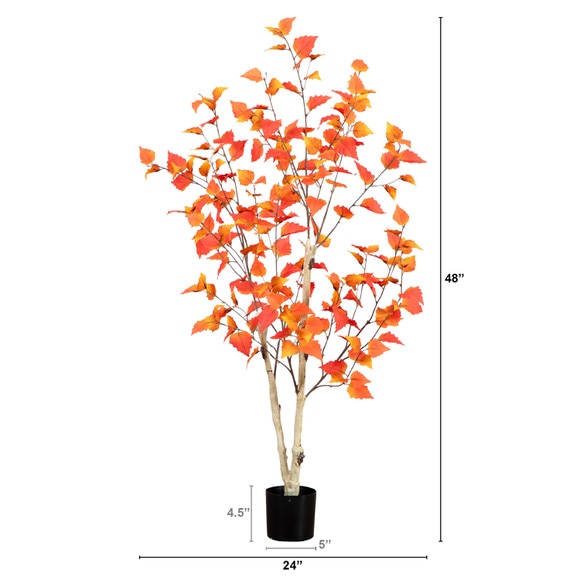 4 Autumn Birch Artificial Fall Tree - SKU #T4803 - 1