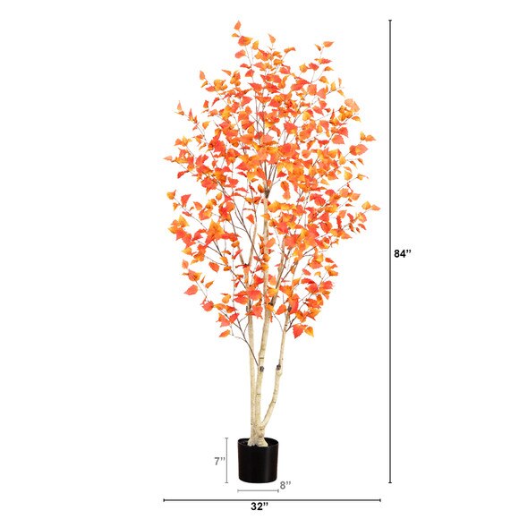 7 Autumn Birch Artificial Fall Tree - SKU #T4804 - 1