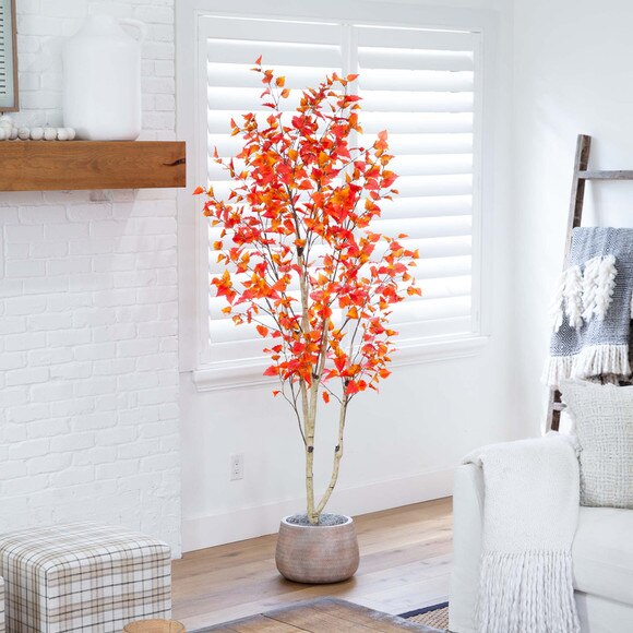 7 Autumn Birch Artificial Fall Tree - SKU #T4804 - 5