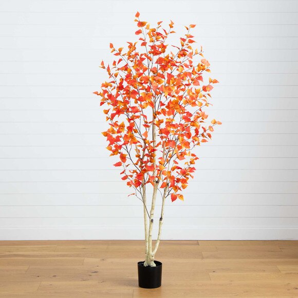 7 Autumn Birch Artificial Fall Tree - SKU #T4804 - 7