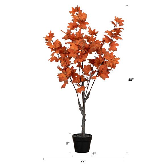 4 Autumn Smoky Maple Artificial Fall Tree - SKU #T4820 - 1