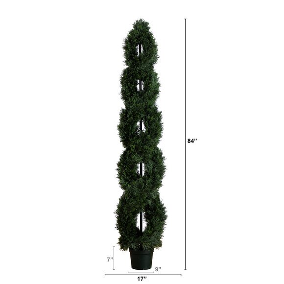 7 Double Pond Cypress Spiral Topiary UV Resistant Indoor/Outdoor - SKU #T4824 - 1