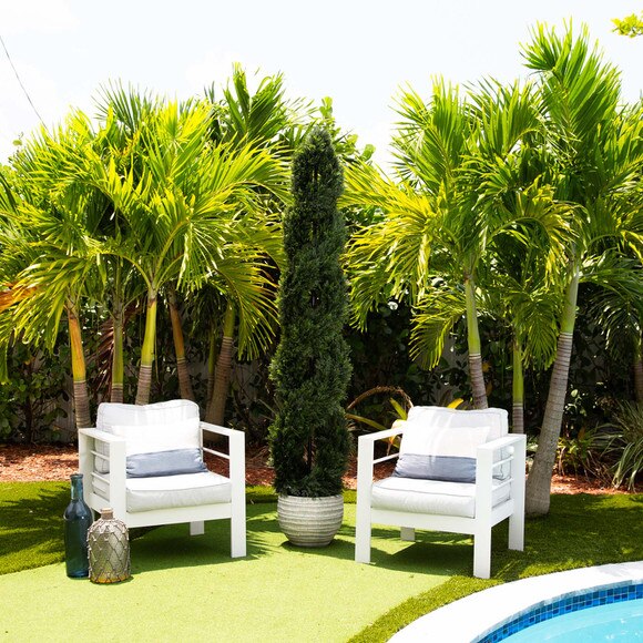 7 Double Pond Cypress Spiral Topiary UV Resistant Indoor/Outdoor - SKU #T4824 - 3