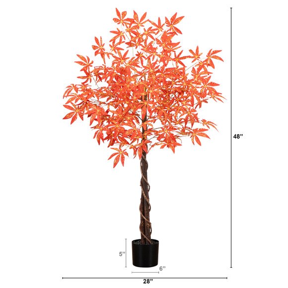 4 Autumn Vibrant Maple Artificial Fall Tree - SKU #T4831 - 1