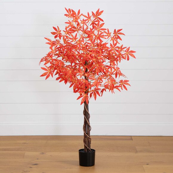 4 Autumn Vibrant Maple Artificial Fall Tree - SKU #T4831 - 7