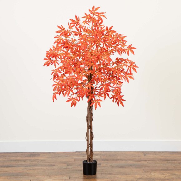 5 Autumn Vibrant Maple Artificial Fall Tree - SKU #T4832 - 6