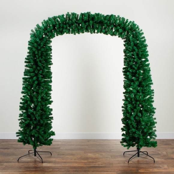 8 Pre-Lit Artificial Holiday Green Chirstmas Pine Archway with 650 Multifunction Warm White LED Lights - SKU #T4841 - 7