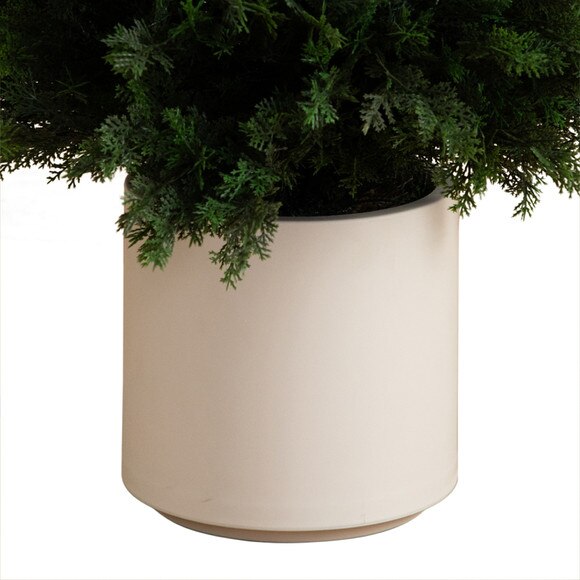 5 UV Resistant Artificial Cedar Tree in Decorative White Planter Indoor/Outdoor - SKU #T4845 - 3