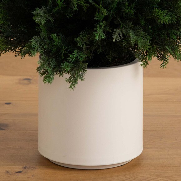 5 UV Resistant Artificial Cedar Tree in Decorative White Planter Indoor/Outdoor - SKU #T4845 - 4