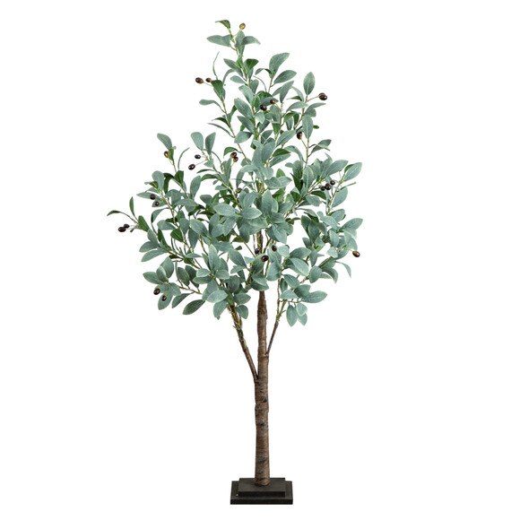 4 Lighted Artificial Fruiting Olive Tree with 150 Warm White LED Lights - SKU #T4892