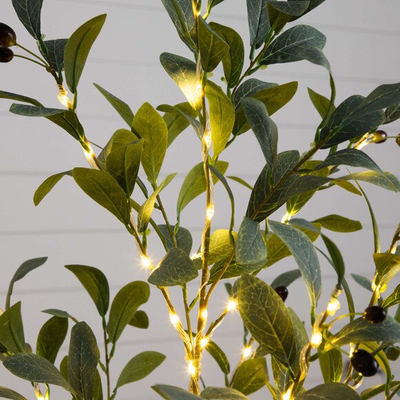 4 Lighted Artificial Fruiting Olive Tree with 150 Warm White LED Lights - SKU #T4892 - 3