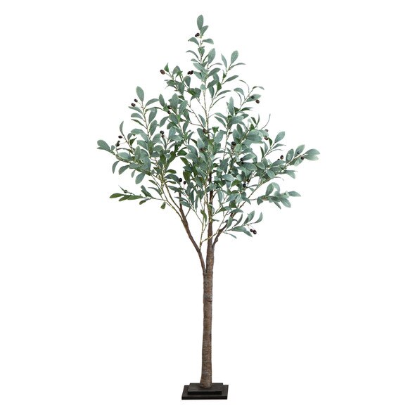 5 Lighted Artificial Fruiting Olive Tree with 200 Warm White LED Lights - SKU #T4893