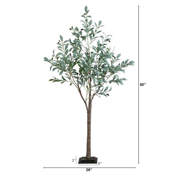 5 Lighted Artificial Fruiting Olive Tree with 200 Warm White LED Lights - SKU #T4893 - 1
