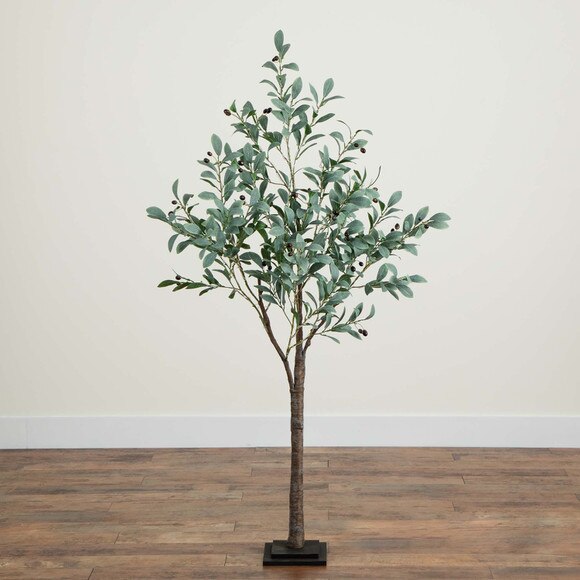 5 Lighted Artificial Fruiting Olive Tree with 200 Warm White LED Lights - SKU #T4893 - 6