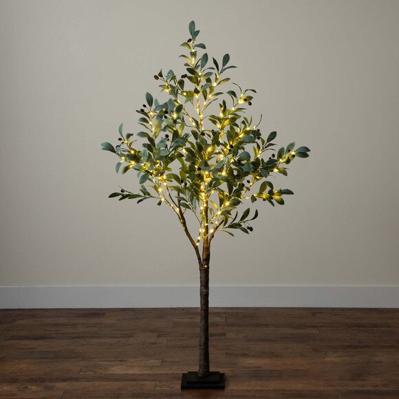 5 Lighted Artificial Fruiting Olive Tree with 200 Warm White LED Lights - SKU #T4893 - 7