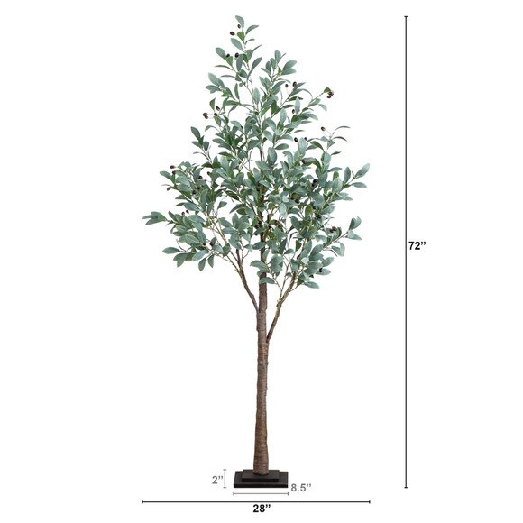 6 Lighted Artificial Fruiting Olive Tree with 280 Warm White LED Lights - SKU #T4894 - 1