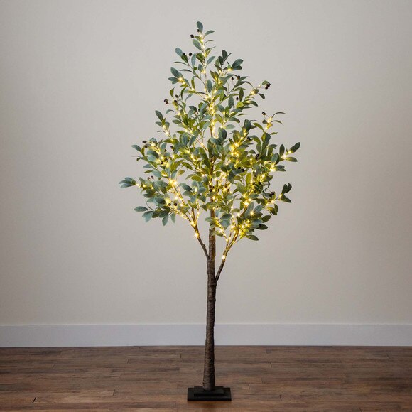 6 Lighted Artificial Fruiting Olive Tree with 280 Warm White LED Lights - SKU #T4894 - 7