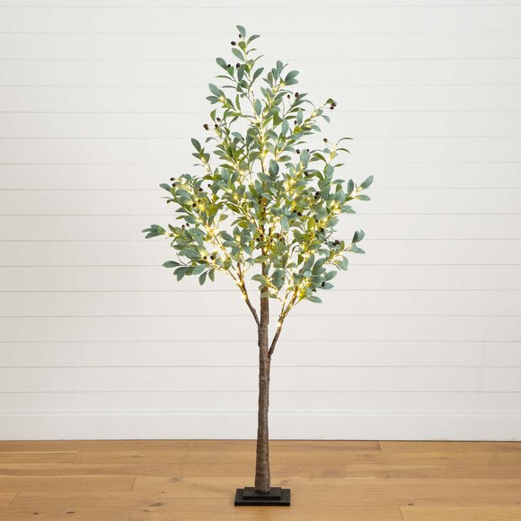 6 Lighted Artificial Fruiting Olive Tree with 280 Warm White LED Lights - SKU #T4894 - 9