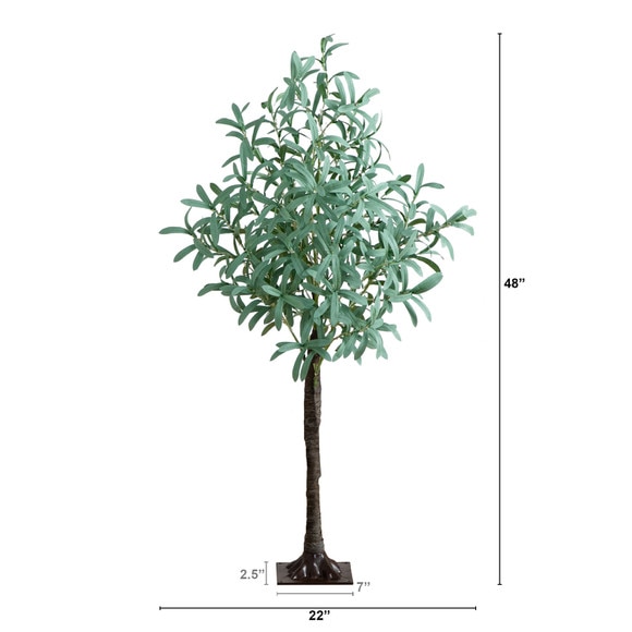 4 Lighted Artificial Olive Tree with 240 Warm White LED Lights - SKU #T4895 - 1