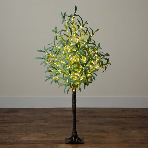 4 Lighted Artificial Olive Tree with 240 Warm White LED Lights - SKU #T4895 - 8